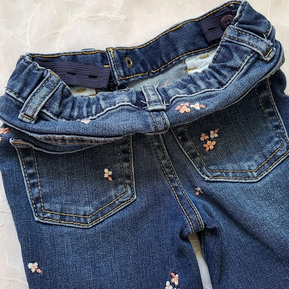 Cat & Jack Floral Embroidered Denim Jeans for Toddler Girl